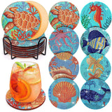 Ocean Animals Coaster Set (8 pieces)-Special-DiamondArt.ca