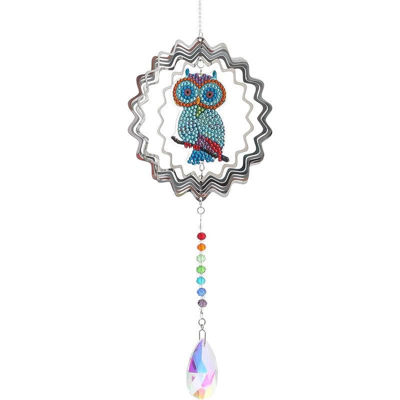 Owl Spinner Suncatcher-Owl Spinner-DiamondArt.ca