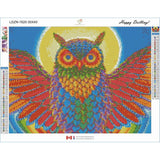 Rainbow Owl by Rebecca Wang Art-35x45cm-Round-DiamondArt.ca