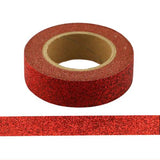 Red Glitter Washi Tape (1 Roll)-1 Roll-DiamondArt.ca