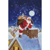Santa On the Rooftop by Hal Frenck-45x65cm-Round-DiamondArt.ca