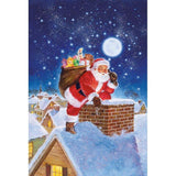 Santa On the Rooftop by Hal Frenck-45x65cm-Round-DiamondArt.ca