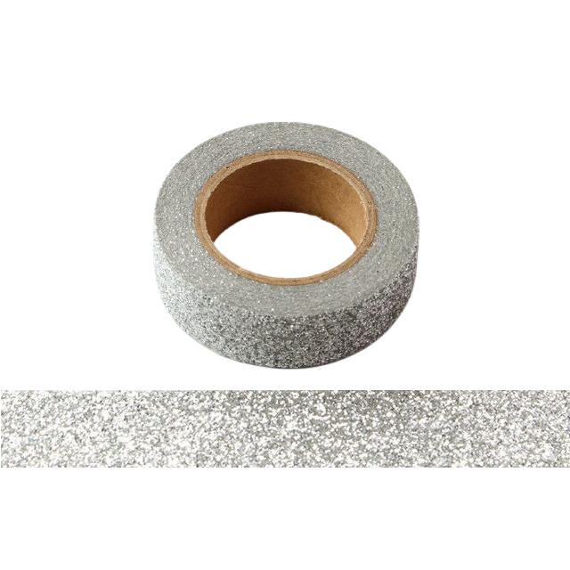 Silver Glitter Washi Tape (1 Roll)-1 Roll-DiamondArt.ca