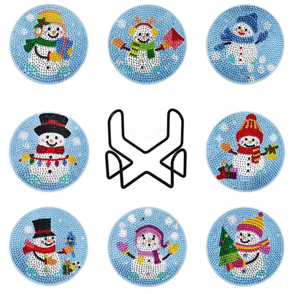 Snowman Coaster Set (8 pieces)-Special-DiamondArt.ca