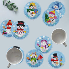 Snowman Coaster Set (8 pieces)-Special-DiamondArt.ca
