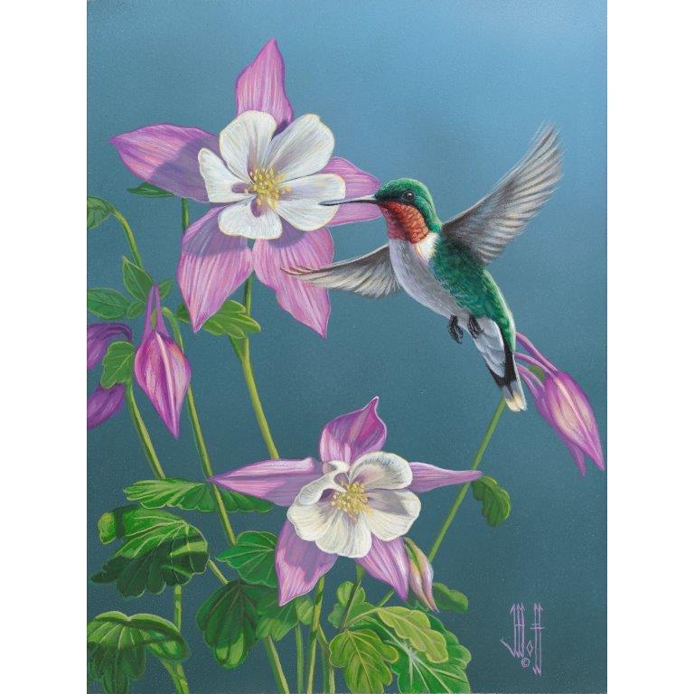 Summer Hummingbird by Jeffrey Hoff-45x55cm-Round-DiamondArt.ca