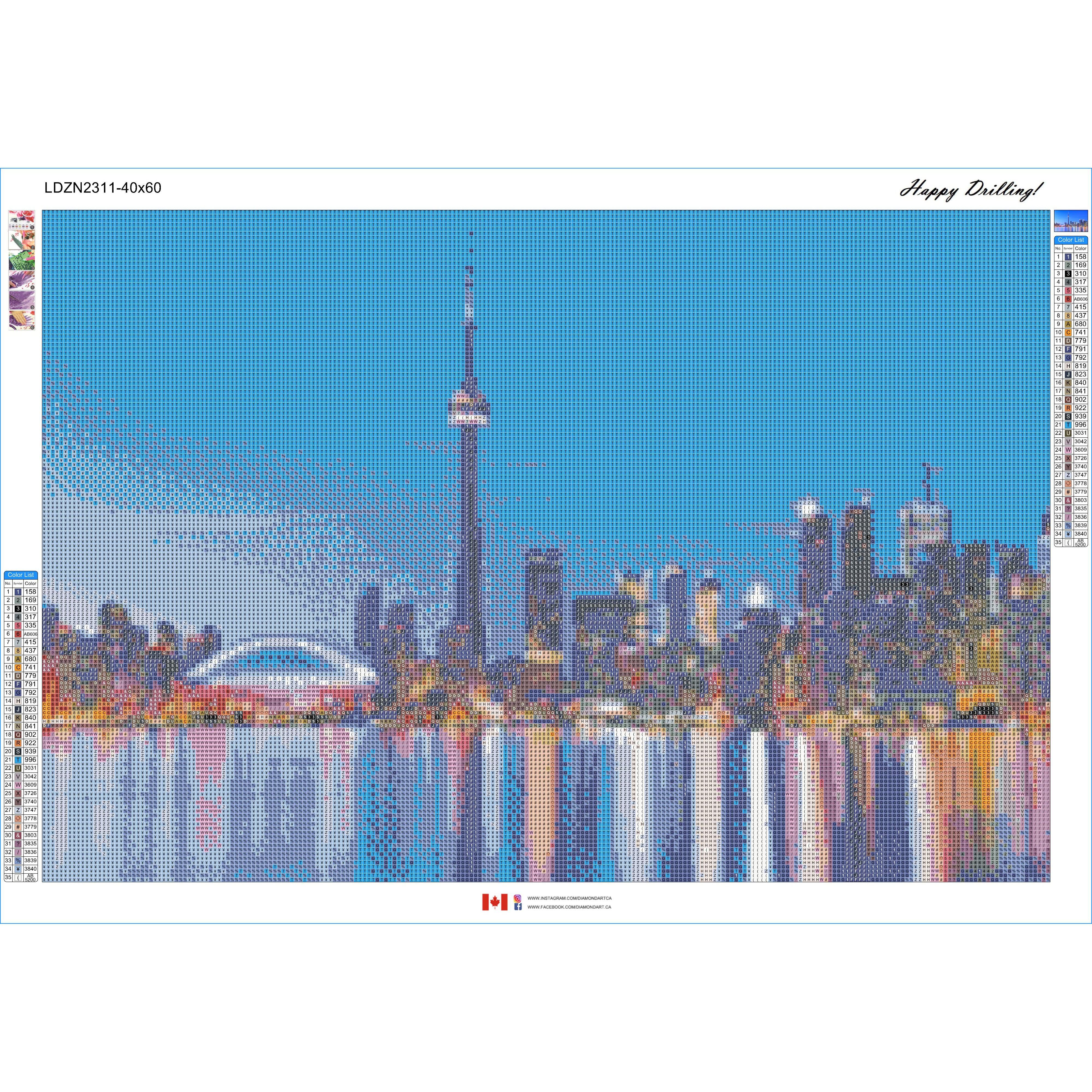 Toronto Twilight-45x65cm-Round-DiamondArt.ca