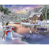 Winter Cabin by Bigelow Illustrations-55x70cm-Round-DiamondArt.ca