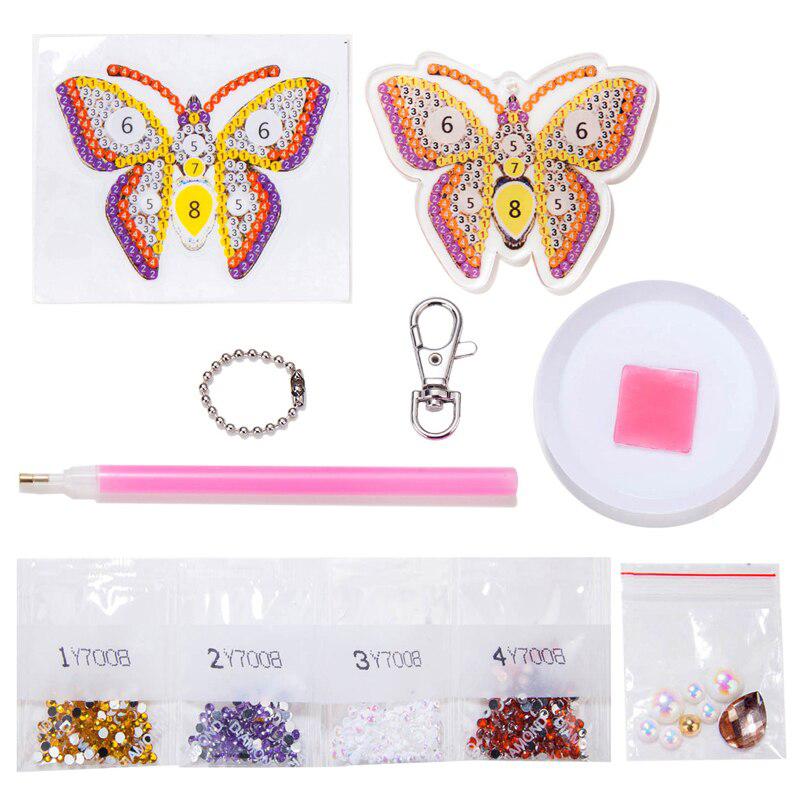 Single Yellow Butterfly Key Chain Kit-Special-DiamondArt.ca