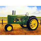 Green Tractor-35x45cm-Round-DiamondArt.ca