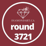 Round Diamonds DMC 3300 - 3799-500 diamonds (3 grams)-3721-DiamondArt.ca